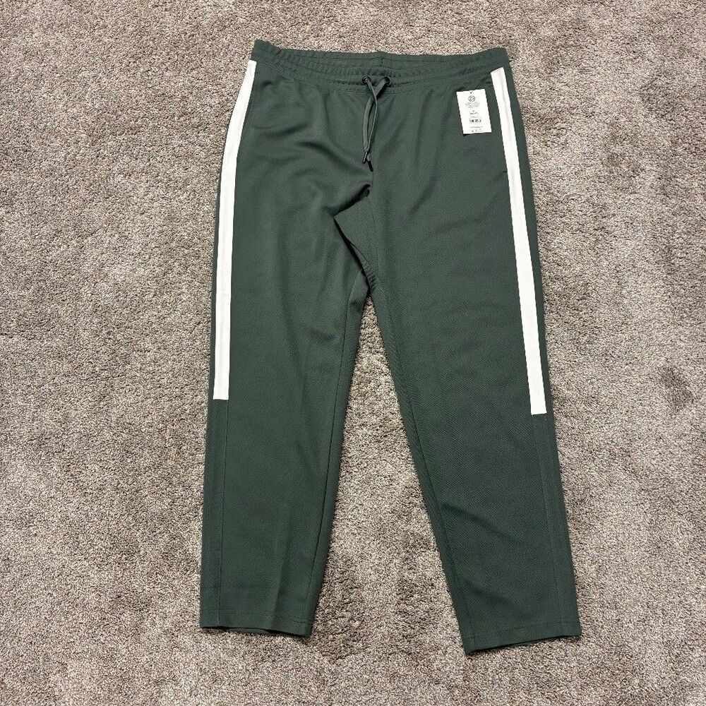 NWT Athletic Works Track Pant Mens XL 40-42 Green Side Stripe Sporty Athleisure